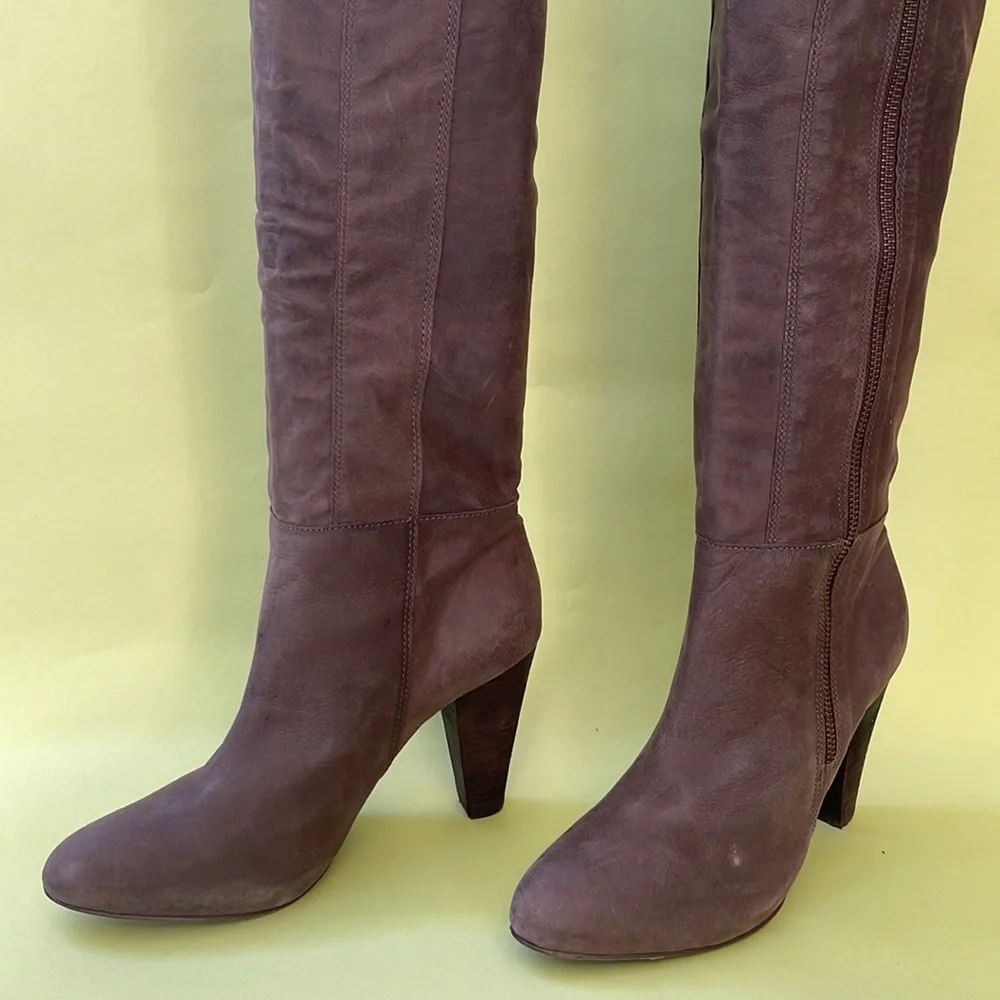 Vintage grayish brown Joie all leather over the knee boots